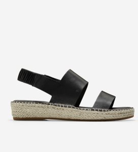 Black / Beige Cole Haan Cloudfeel Espadrille Women's Sandals | UJNE-51309