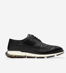 Black Cole Haan 4.ZERØGRAND Longwing Oxford Men's Dress Shoes | AEKF-72561