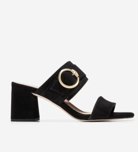 Black Cole Haan Alina City Mule Women's Sandals | LNEB-49150