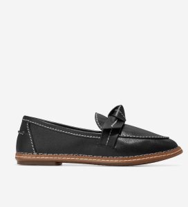 Black Cole Haan Cloudfeel All-Day Bow Loafer Women's Flat Shoes | THRX-39246