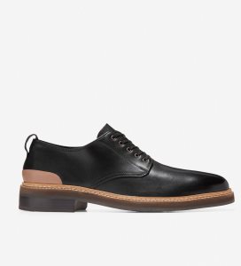 Black Cole Haan Davidson Grand Plain Toe Oxford Men's Dress Shoes | MYWI-97104