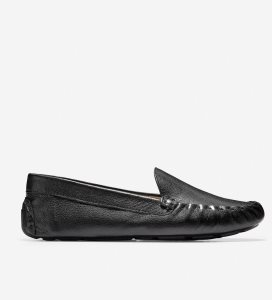 Black Cole Haan Evelyn Driver Women's Loafers | TVEQ-40835