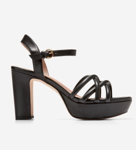 Black Cole Haan Grove Platform Women's Sandals | TISD-19607