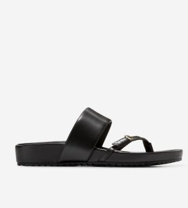 Black Cole Haan Milani Thong Women's Sandals | XDAC-81935