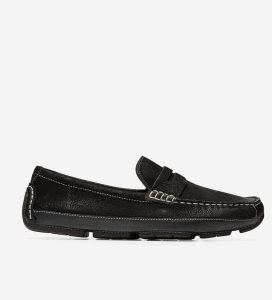 Black Cole Haan Wyatt Penny Driver Men's Loafers | OWYH-15304