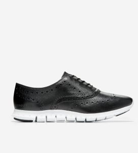 Black Cole Haan ZERØGRAND Wingtip Women's Oxfords Shoes | UTOM-26197