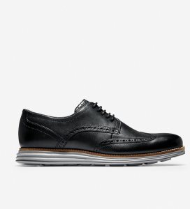 Black Cole Haan ØriginalGrand Wingtip Men's Oxfords Shoes | TJRK-64391