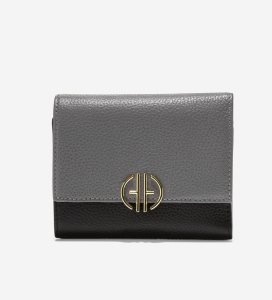 Black / Grey Cole Haan Small Tri-Fold Women's Wallets | PEWU-13024