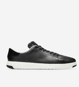 Black / White Cole Haan GrandPrØ Tennis Women's Sneakers | XBZO-74986