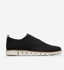 Black / White Cole Haan ZERØGRAND Wingtip Men's Oxfords Shoes | OQSR-89547