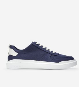 Blue Cole Haan GrandPrØ Rally Canvas Court Women's Sneakers | QRTS-86034