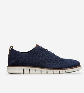 Blue / White Cole Haan ZERØGRAND Wingtip Men's Oxfords Shoes | SNYM-15064