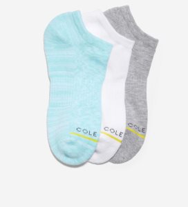 Blue / White / Grey Cole Haan ZERØGRAND 3-Pair Liner Women's Socks | CVKX-76041