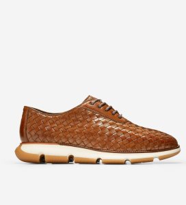 Brown Cole Haan 4.ZERØGRAND Hand-Woven Men's Oxfords Shoes | YXMA-02731