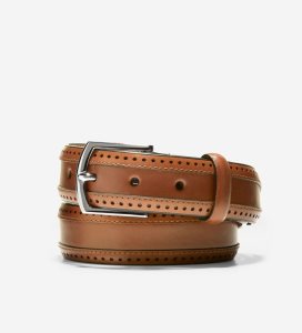 Brown Cole Haan Dawson 32mm Perforated Men's Belts | EVWB-13958