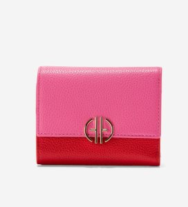 Fuchsia Cole Haan Small Tri-Fold Women's Wallets | PGFT-61782