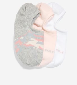 Grey Cole Haan 3-Pair Camo Sneaker Liner Women's Socks | RUTV-87316