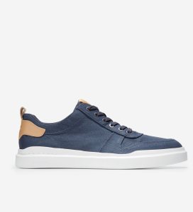 Indigo / Beige Cole Haan GrandPrØ Rally Canvas Court Men's Sneakers | JMFG-07329