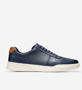 Navy / Brown Cole Haan Grand Crosscourt Modern Tennis Men's Sneakers | BOFZ-40129