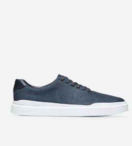 Navy Cole Haan GrandPrØ Rally Laser Cut Men's Sneakers | RXNQ-62759