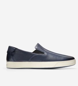 Navy Cole Haan Nantucket Slip-On Men's Sneakers | ZBQA-48712