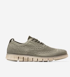 Olive Cole Haan ZERØGRAND Wingtip Men's Oxfords Shoes | HDLX-65784