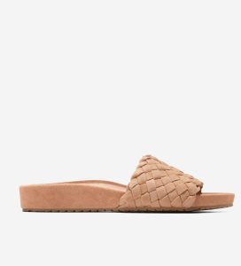 Pink Brown Cole Haan Mojave Slide Women's Sandals | XEQV-52693