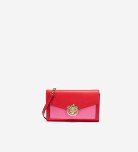 Red Cole Haan Turnlock Phone Case with Chain Women's Wallets | QOUX-27504