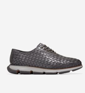 Titanium Cole Haan 4.ZERØGRAND Hand-Woven Men's Oxfords Shoes | WZKR-18573