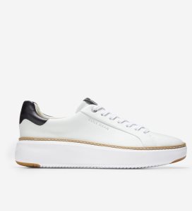 White / Black Cole Haan GrandPrØ Topspin Women's Sneakers | MDCP-12389