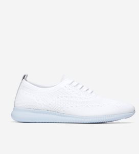 White / Blue Cole Haan 2.ZERØGRAND Wingtip Women's Oxfords Shoes | DYGT-57439