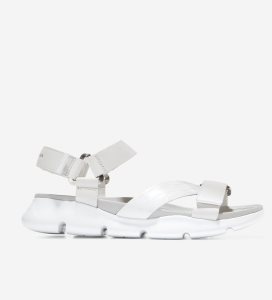 White Cole Haan 4.ZERØGRAND Strappy Women's Sandals | XZBR-09316