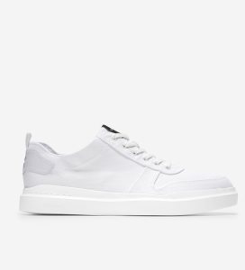 White Cole Haan GrandPrØ Rally Canvas Court Men's Sneakers | RIOW-20736