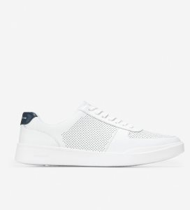 White / Peacock Cole Haan Grand Crosscourt Modern Tennis Men's Sneakers | NSBP-76391