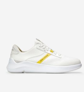 White / Yellow Cole Haan ZERØGRAND Winner Tennis Women's Sneakers | TXMA-28579