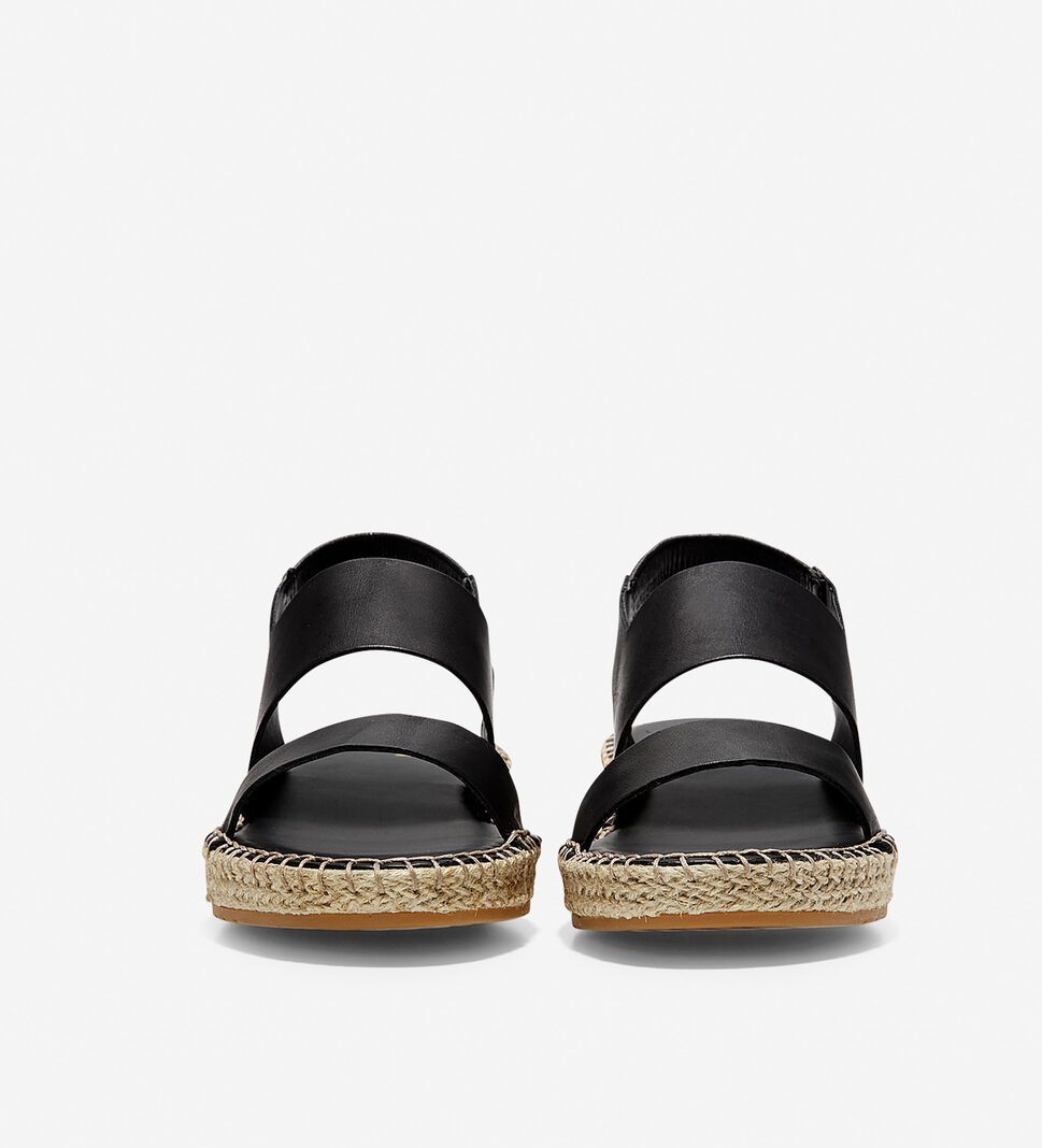 Black / Beige Cole Haan Cloudfeel Espadrille Women's Sandals | UJNE-51309