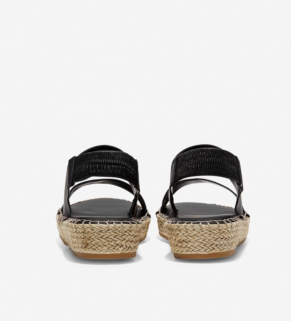 Black / Beige Cole Haan Cloudfeel Espadrille Women's Sandals | UJNE-51309