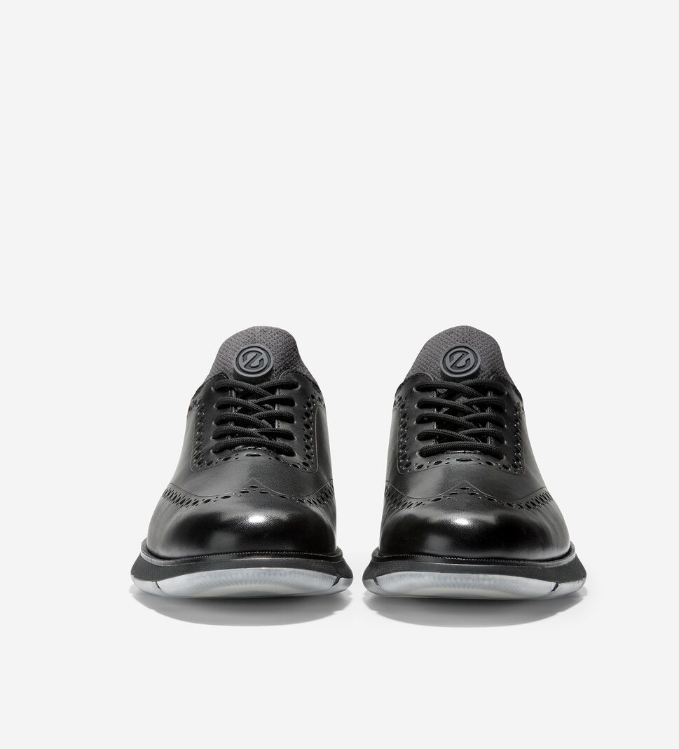 Black / Black Cole Haan 4.ZERØGRAND Wingtip Oxford Men's Dress Shoes | QTBC-26015