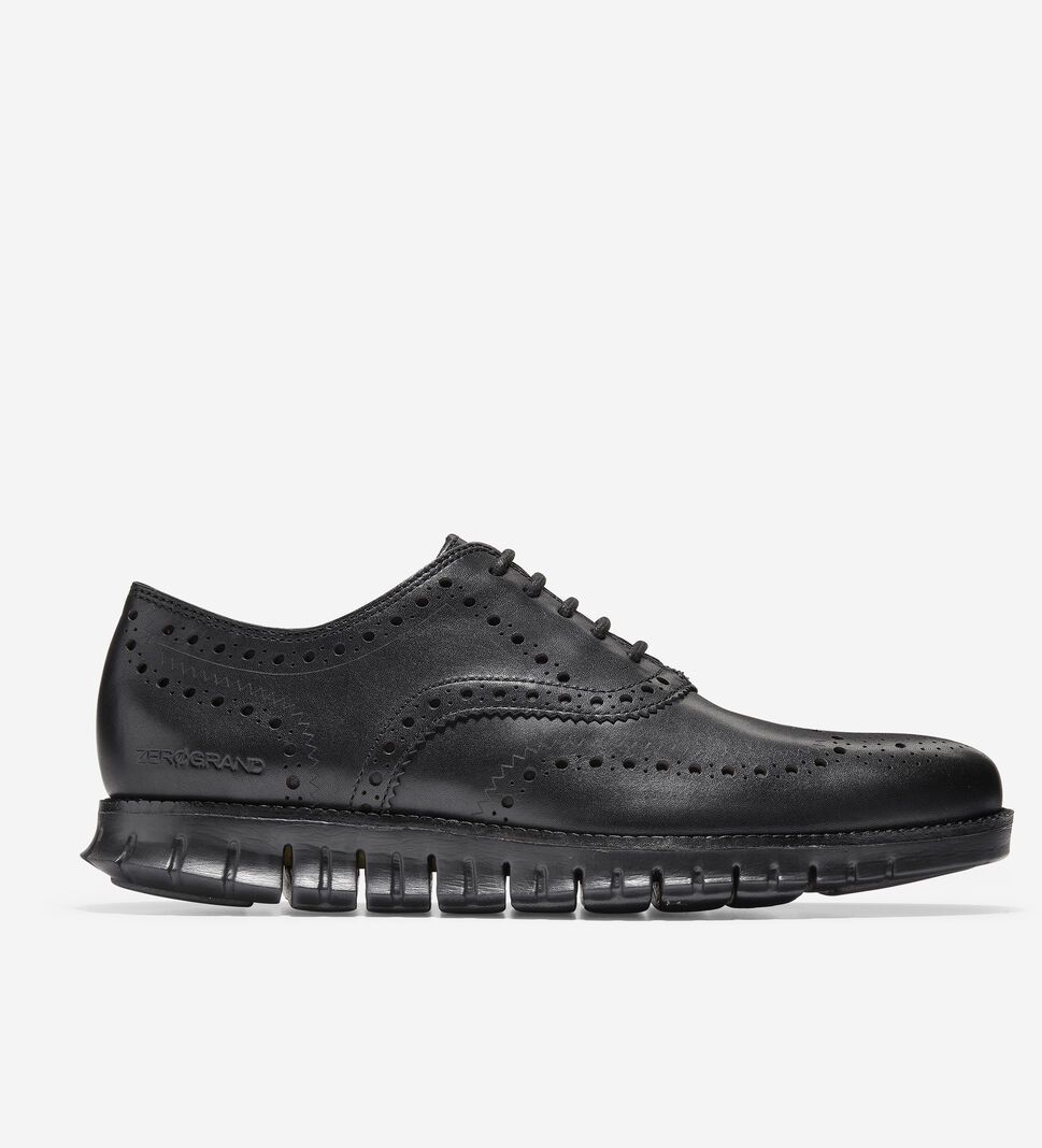 Black / Black Cole Haan ZERØGRAND Wingtip Men\'s Oxfords Shoes | SADX-96850