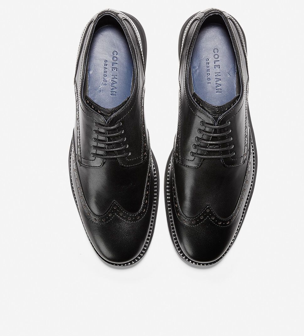 Black / Black Cole Haan ØriginalGrand Wingtip Men's Oxfords Shoes | AZMF-08345