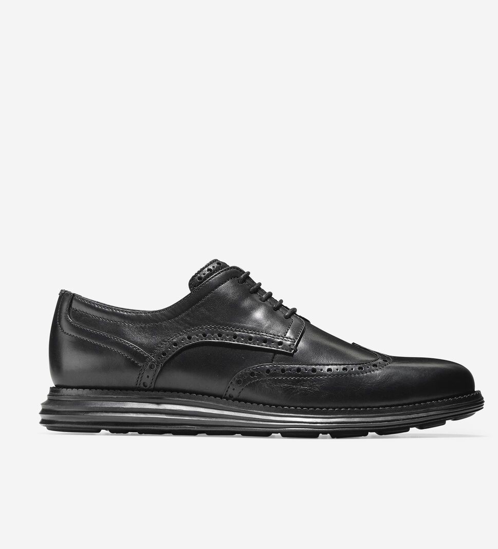 Black / Black Cole Haan ØriginalGrand Wingtip Men\'s Oxfords Shoes | AZMF-08345