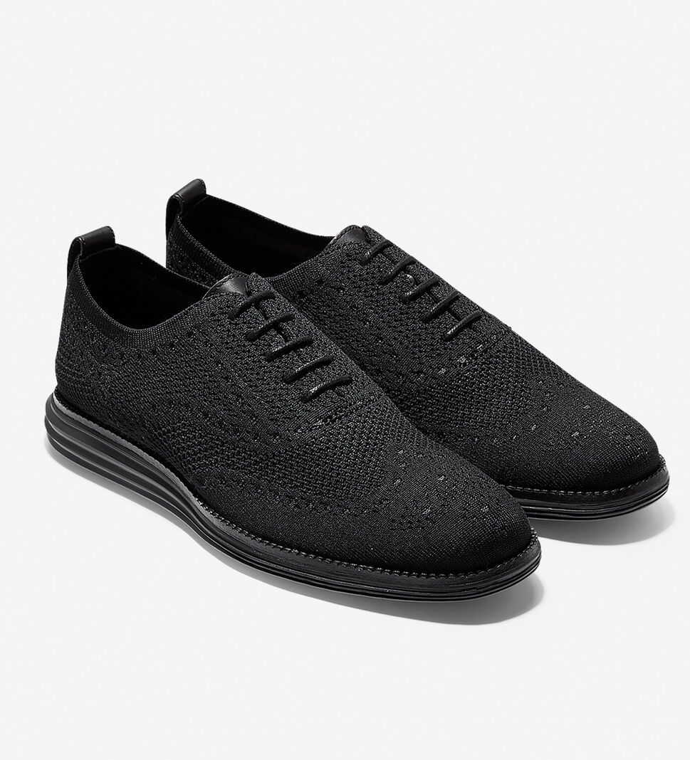 Black / Black Cole Haan ØriginalGrand Wingtip Men's Oxfords Shoes | GUJD-74259