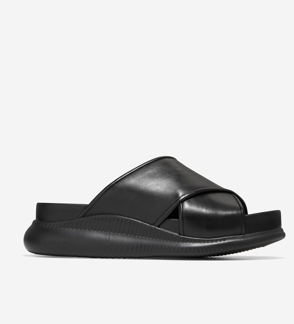 Black Cole Haan 2.ZERØGRAND Criss Cross Slide Women\'s Sandals | WGXZ-86542