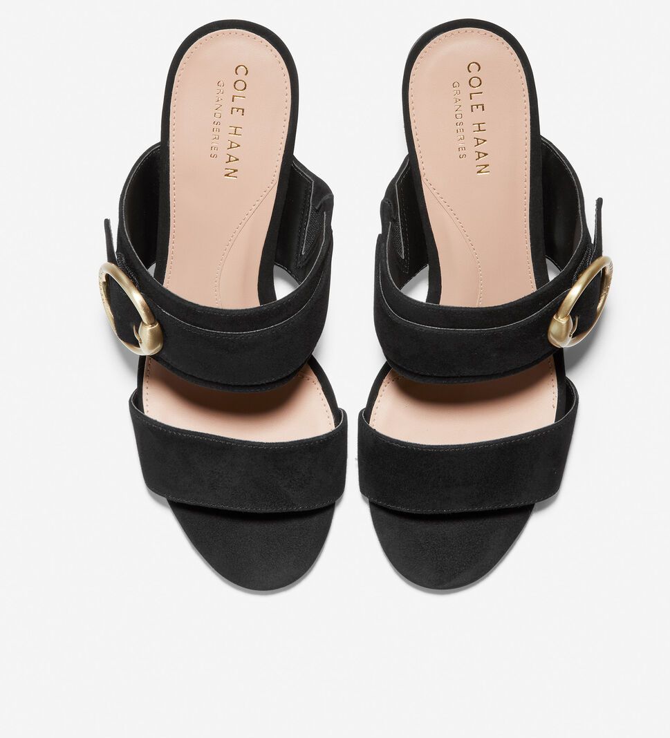 Black Cole Haan Alina City Mule Women's Sandals | LNEB-49150