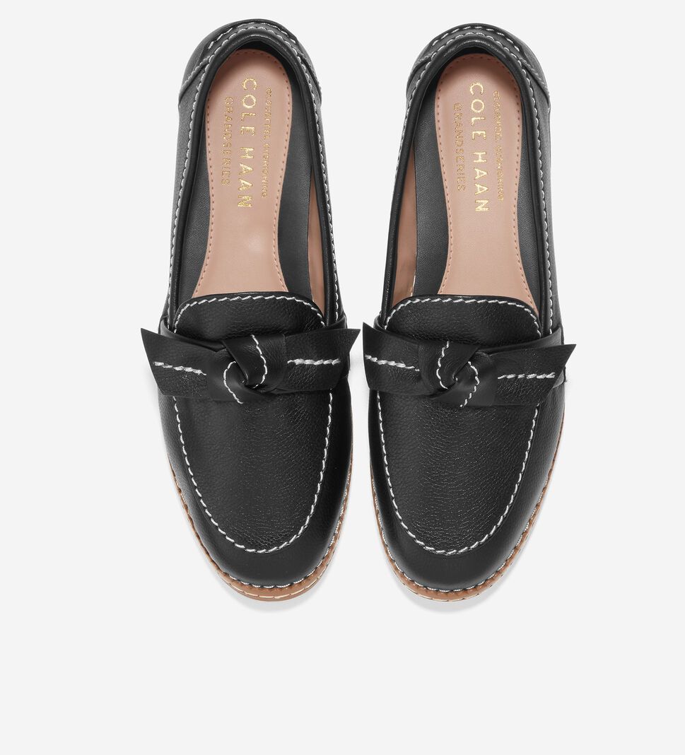 Black Cole Haan Cloudfeel All-Day Bow Loafer Women's Flat Shoes | THRX-39246