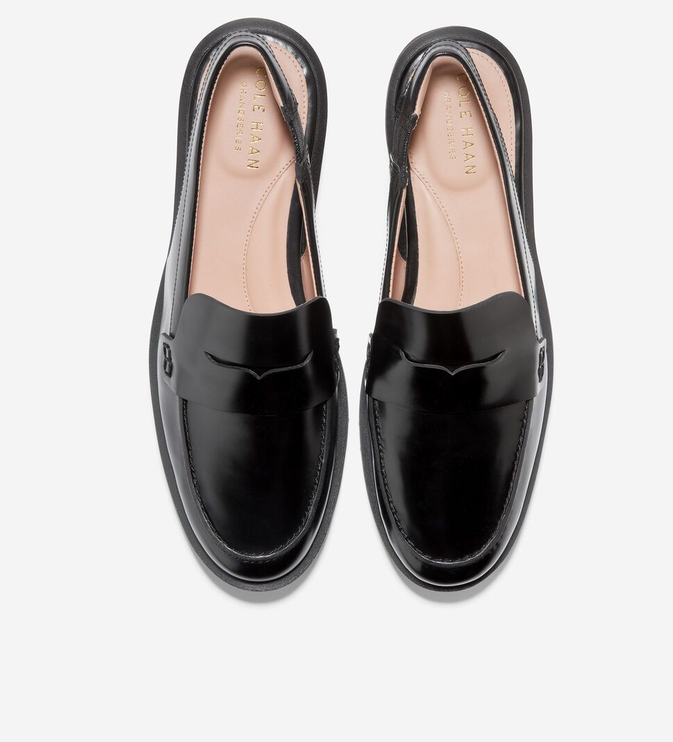 Black Cole Haan Geneva Slingback Mule Women's Flat Shoes | YNRH-65429