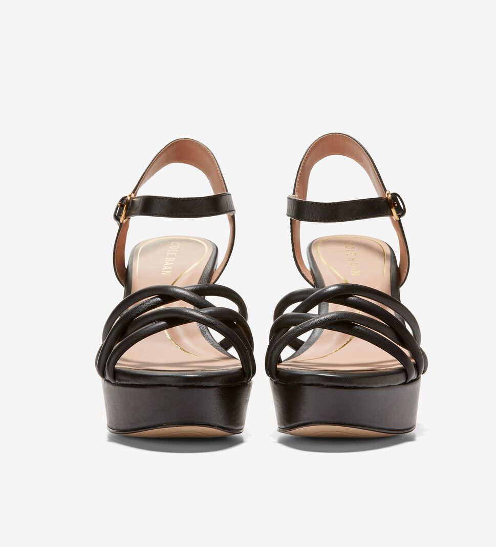 Black Cole Haan Grove Platform Women's Sandals | TISD-19607