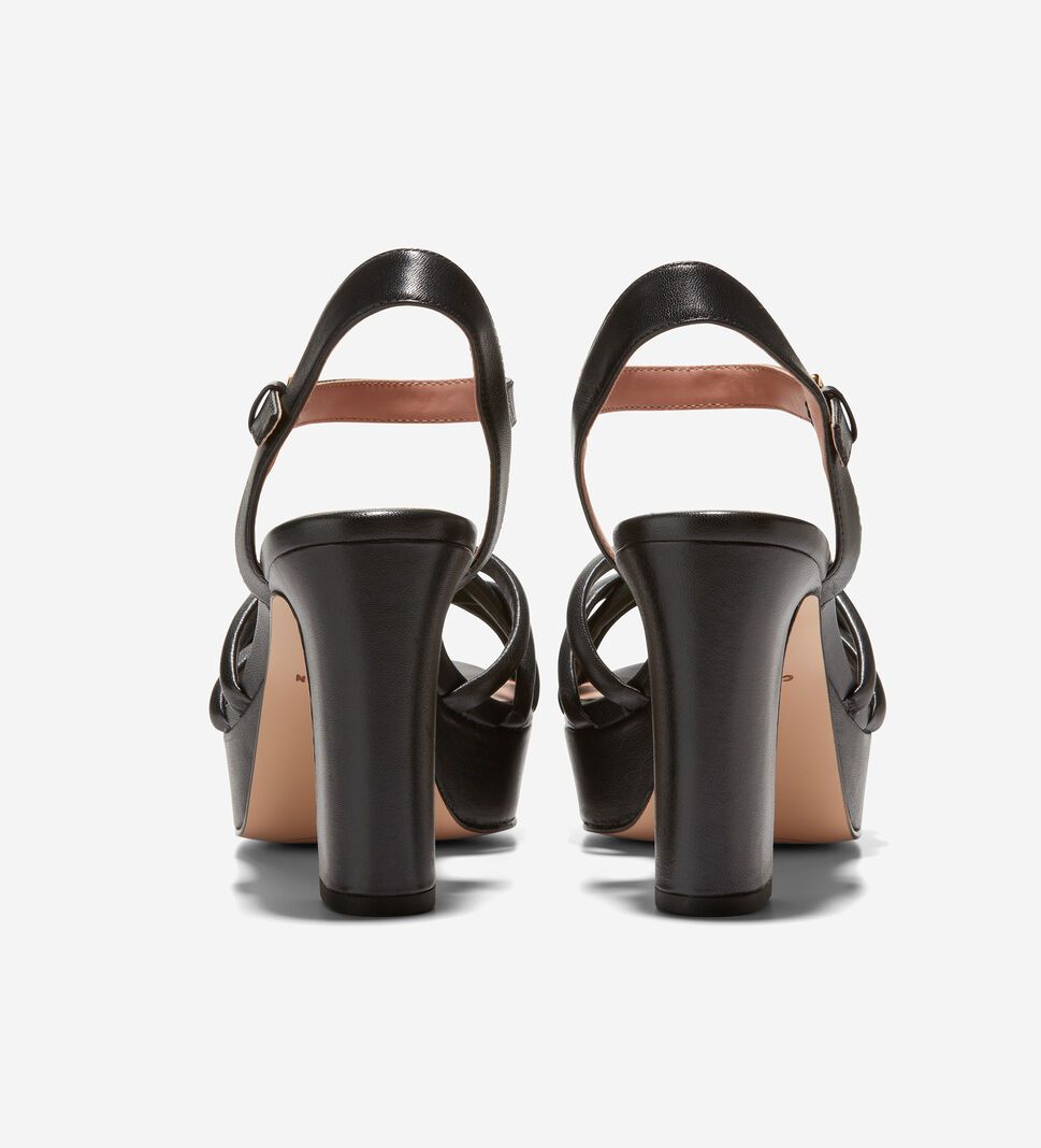 Black Cole Haan Grove Platform Women's Sandals | TISD-19607