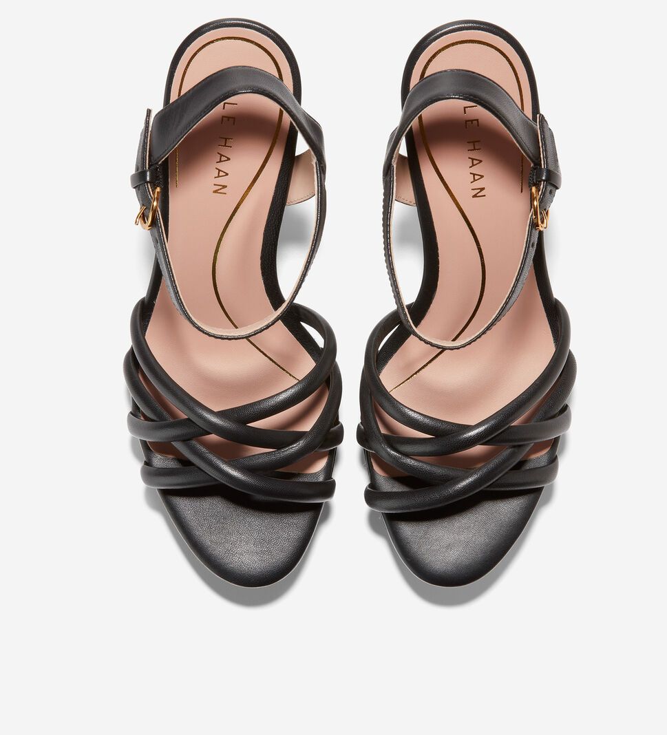 Black Cole Haan Grove Platform Women's Sandals | TISD-19607