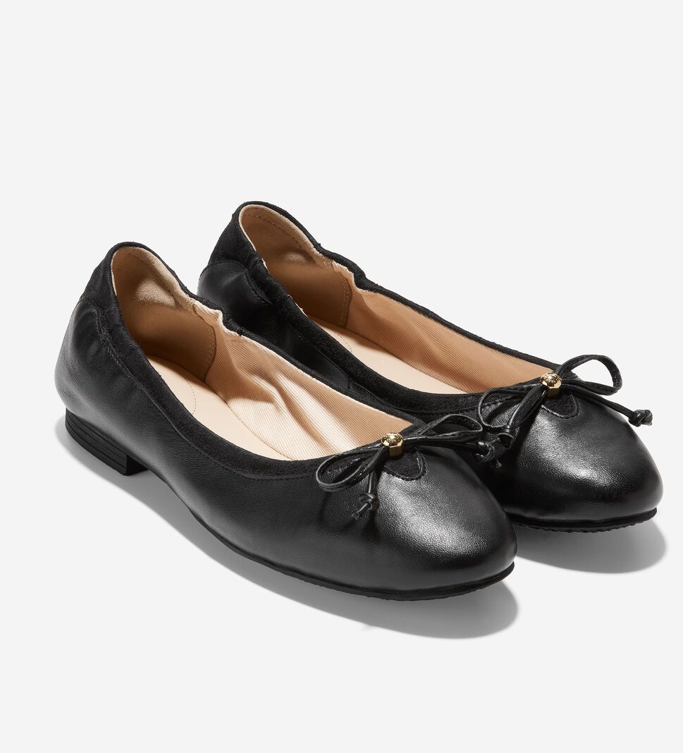 Black Cole Haan Keira Ballet Women's Flat Shoes | ZOIC-32814